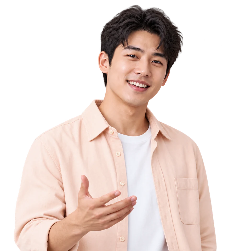 A smiling man gesturing from inside a vertical video frame, beside a tall play button with an eye below it, illustrating TikTok views